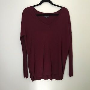 American Eagle Red Maroon Long Sleeve Sweater